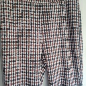 FLARED PANTS Bell Bottoms Stretchy Pull on Houndstooth Print Sz XL